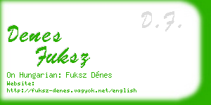 denes fuksz business card