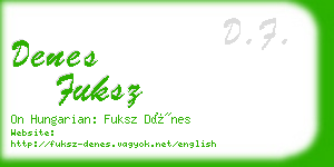 denes fuksz business card